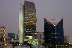Dubai 04 10 Deira Nighttime View Of National Bank of Dubai and Dubai Chamber of Commerce